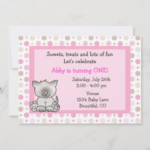 Primeiro aniversario de Gato Gato Bonito Convite p