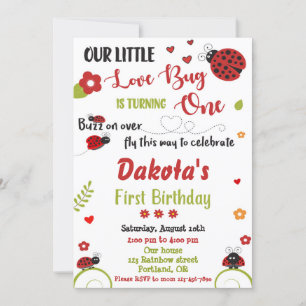 Primeiro aniversario de Ladybug.. convite para gar