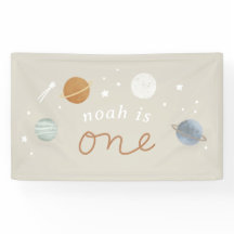 primeiro aniversario do Tema do Espaço bege "Prime