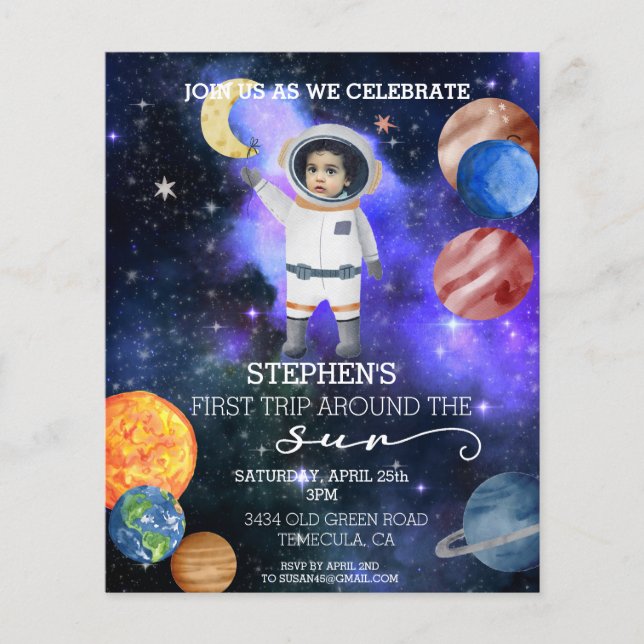 Primeiro Aniversário Espaço Astronauta Galáxia Pla (Frente)