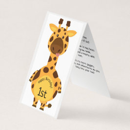 Primeiro aniversario Feliz - Cartão para Crianças