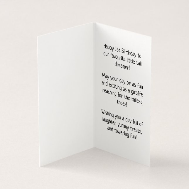 Primeiro aniversario Feliz - Cartão para Crianças (Interior)