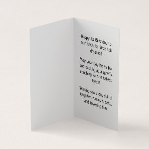 Primeiro aniversario Feliz - Cartão para Crianças