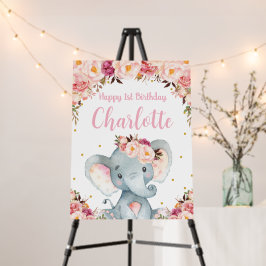 Primeiro aniversario Floral de Elefante Blush Peac