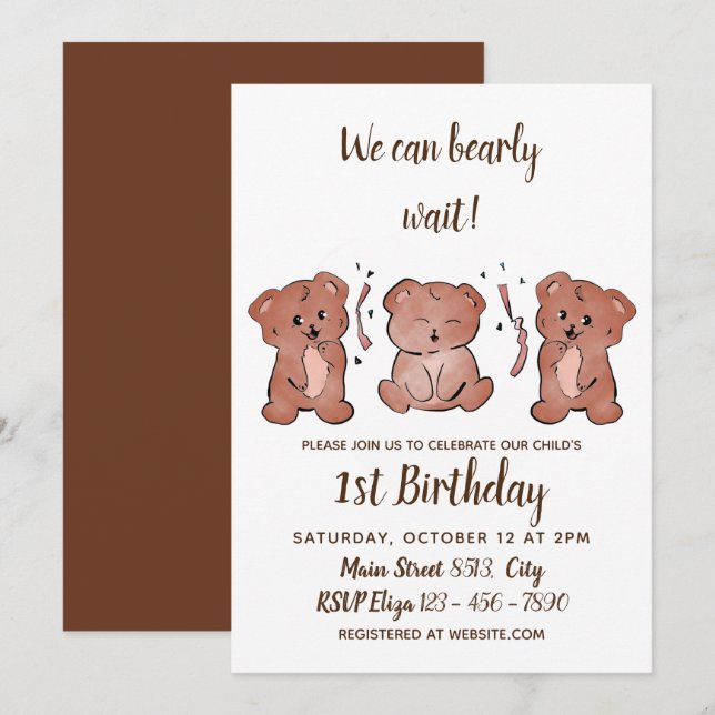 primeiro aniversario - Podemos aguardar o Convite (Frente/Verso)