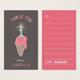 Primeiro aniversario rosa - Sorvete - Obrigado - F