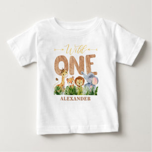primeiro aniversario Selvagem Uma Camiseta De Bebê