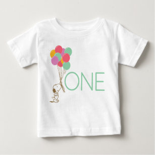 Primeiro aniversario Snoopy e Balões - Camiseta Be