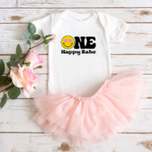 Primeiro Aniversário Um Feliz Camiseta de Bebê