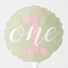 primeiro aniversario Verde e Madeira Rosa Um