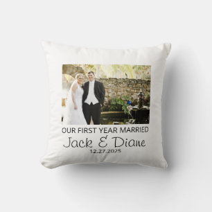 Primeiro ano Almofada Casados - Foto personalizada