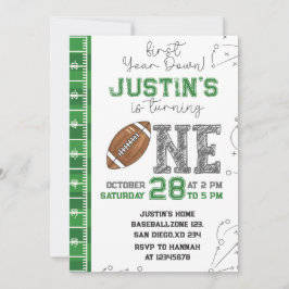 Primeiro Ano de Abaixo Convite de Aniversário Prim