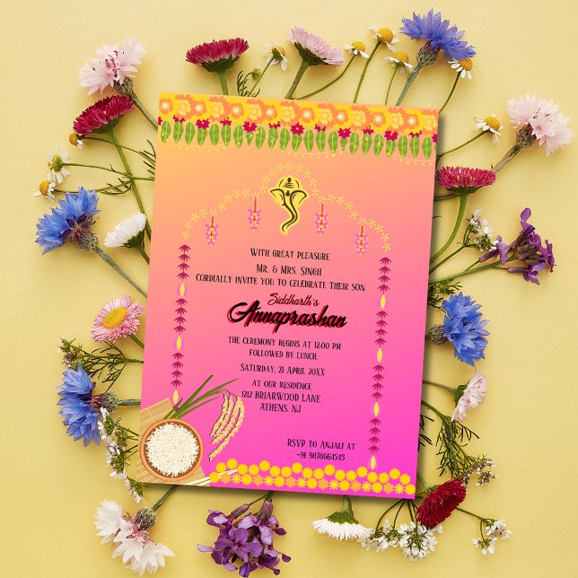 Primeiro Arroz "Annaprashan" Convite Indiano (Criador carregado)