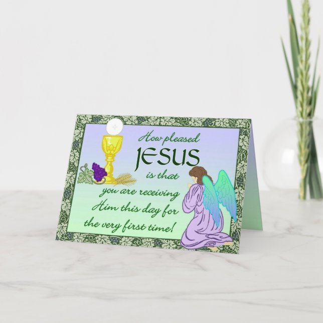 Primeiro Cartão de Comunhão Sagrado (Frente)