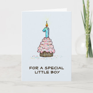 Primeiro Cartão de Cupcake de Aniversário