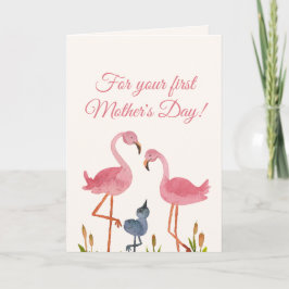 Primeiro Cartão de Dia das Mães Flamingo