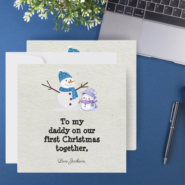Primeiro Cartão de Natal Personalizado para o Novo (Personalized First Christmas Card for New Dad)