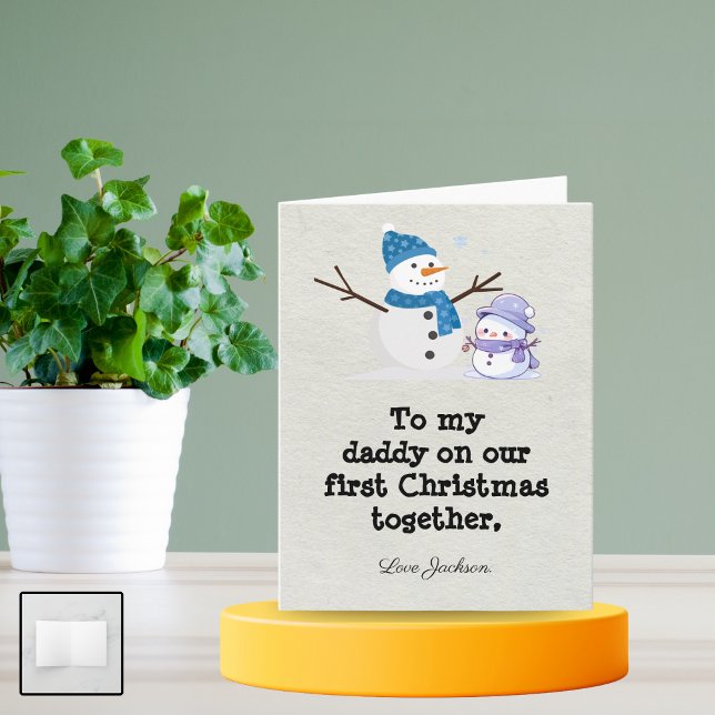 Primeiro Cartão de Natal Personalizado para o Novo (Personalized First Christmas Card for New Dad)