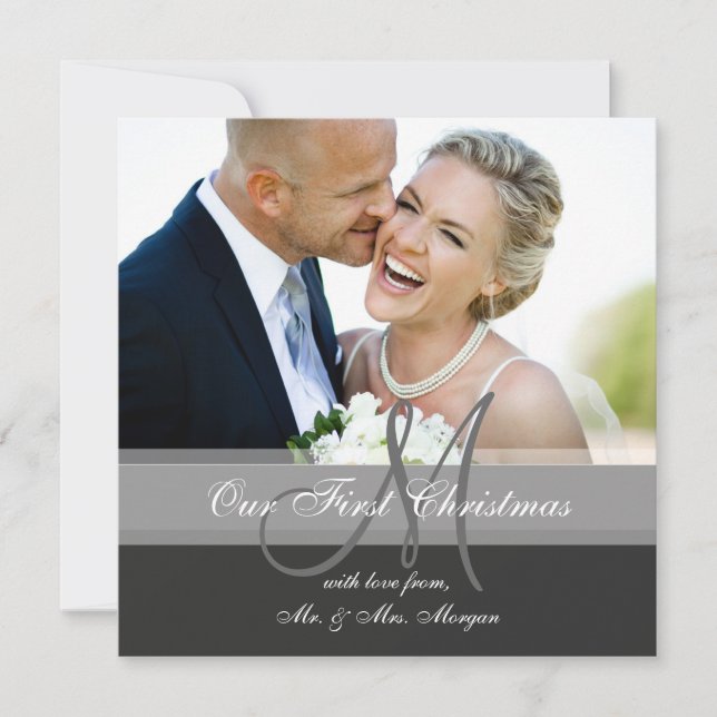 Primeiro Cartão de Saudação de Foto de Natal | Mon (Frente)