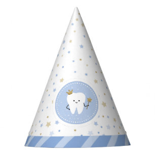 Primeiro Chapéu de Festa Azul Branco