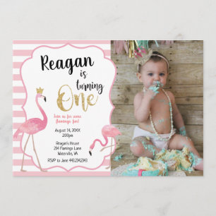 Primeiro convite da foto do flamingo do
