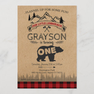 Primeiro Convite de Aniversário de Lumberjack - U