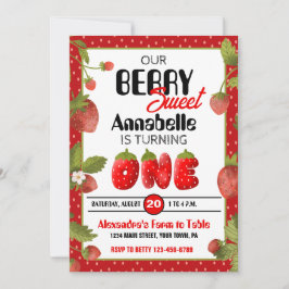 Primeiro Convite de aniversário de Morango