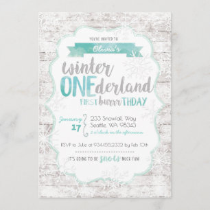 Primeiro Convite de Aniversário de Winter Onederl