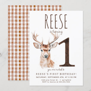 Primeiro Convite de Aniversário do Deer