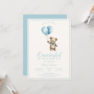 Primeiro Convite de aniversário do Dusty Blue Bear