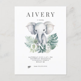 Primeiro Convite de Aniversário do Elefante Cuto N