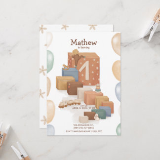 Primeiro Convite de Aniversário do Estilo Retro