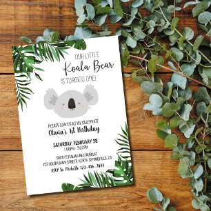 Primeiro Convite De Aniversário Do Koala Bear