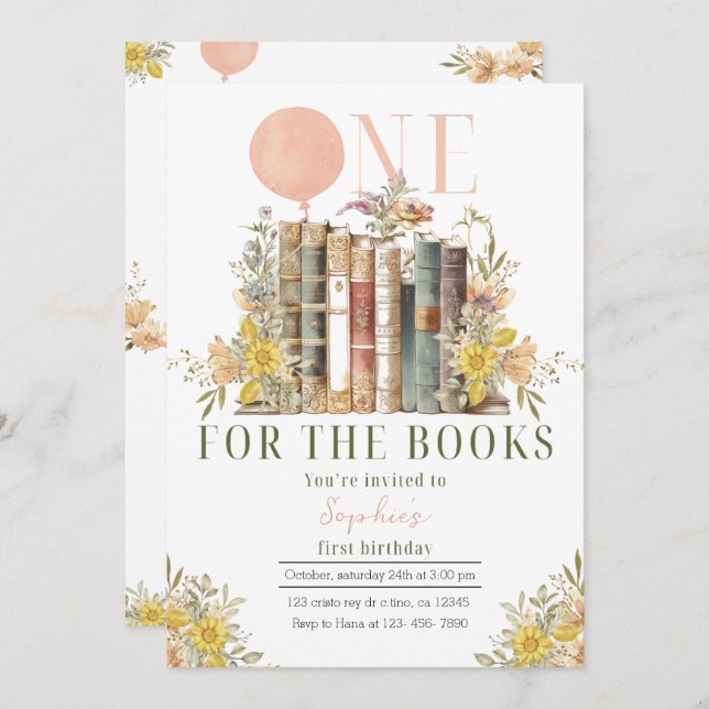 Primeiro Convite de Aniversário do Livro Rosa (Frente/Verso)