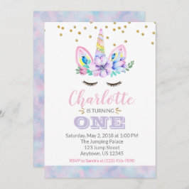 Primeiro Convite de Aniversário do Unicórn - Cores