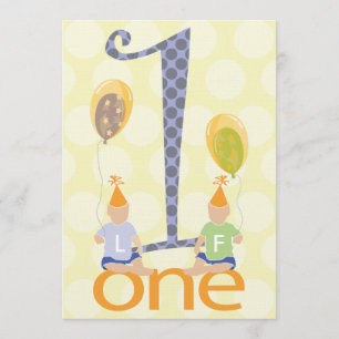 Primeiro convite de aniversário dos meninos gême