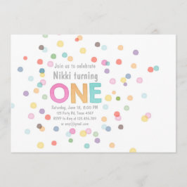 Primeiro convite de aniversário Girl Watercolor co