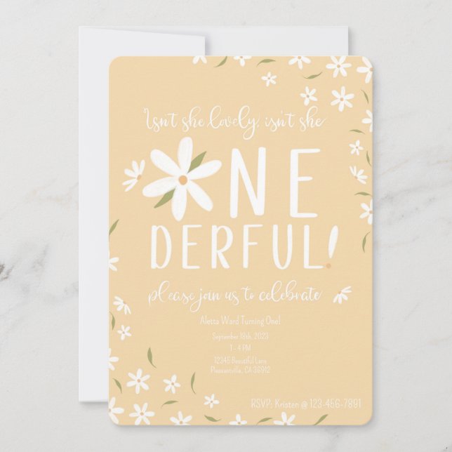 Primeiro Convite de Aniversário Maravilhoso (Frente)