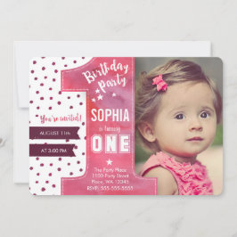 Primeiro Convite de Aniversário Menina Aquarela