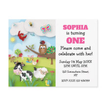 Primeiro Convite de Aniversário para Animais de Cr