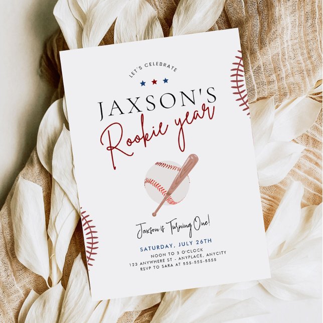 Primeiro Convite de Aniversário para Ano de Rookie (Criador carregado)