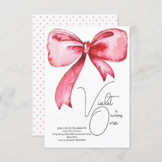 Primeiro Convite de Aniversário para Arco Rosa