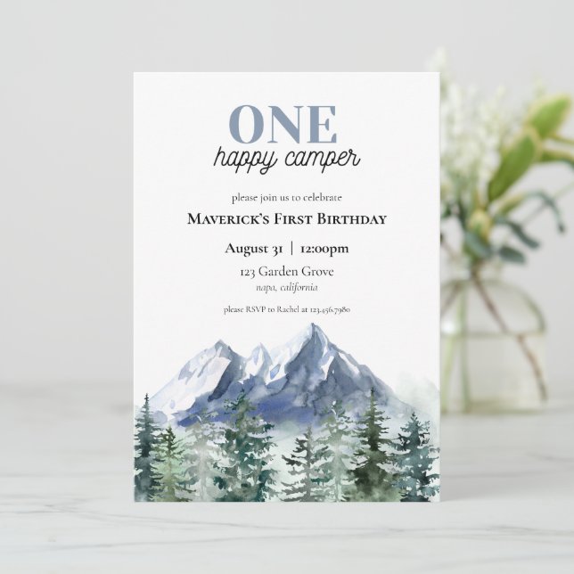 Primeiro Convite de Aniversário para um Camper Fel (Em pé/Frente)