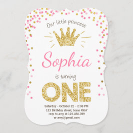 Primeiro convite de aniversário Princesa Dourada R