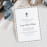 primeiro convite de comunhão de quadro simples<br><div class="desc">Um simples cartão de primeira comunhão preto e branco de quadro moderno. As cores e o texto podem ser personalizados.</div>