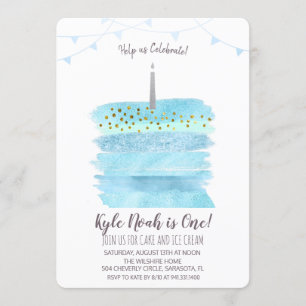 Primeiro convite do bolo de primeiro aniversario