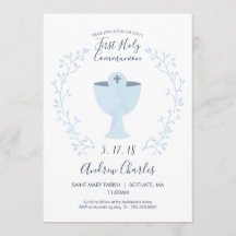 Primeiro convite do comunhão santamente - o menino