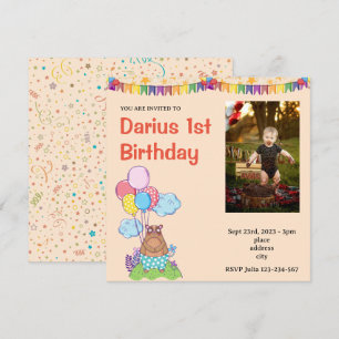 Primeiro convite para fotos de aniversário do Tedd