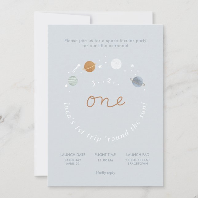 Primeiro Convite para primeiro aniversario de Tema (Frente)