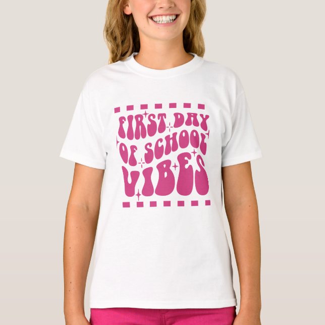 Primeiro Dia de Camisa de Escola para Meninas (Frente)